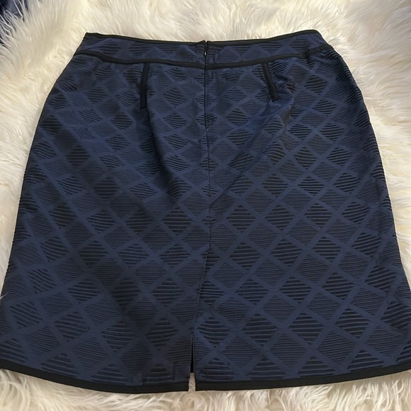 🌸NWOT Gorgeous Ann Taylor Skirt Navy with Black Size 10 Never Worn - Picture 2 of 9